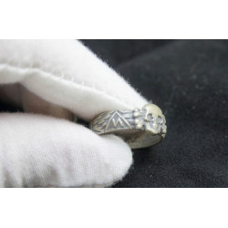 Silver 800 Skull Ring German SS Totenkopf  21-22 Handmade