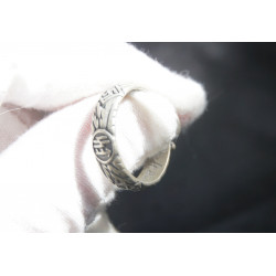 Silver 800 Skull Ring German SS Totenkopf  21-22 Handmade