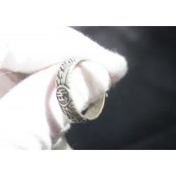 Silver 800 Skull Ring German SS Totenkopf  21-22 Handmade