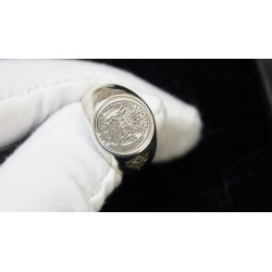 GERMAN WWII Third Reich PURE 925 SILVER Herman GORING Reichmarshal Signed RING Size 11