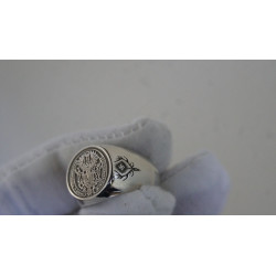 GERMAN WWII Third Reich PURE 925 SILVER Herman GORING Reichmarshal Signed RING Size 11