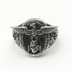 Ceremonial SS Honor Eagle Death Ring Size 10
