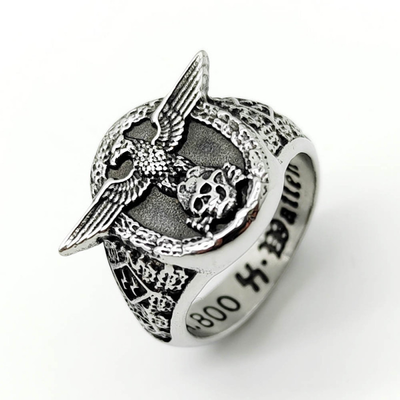 Ceremonial SS Honor Eagle Death Ring Size 10