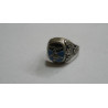GERMAN WWII LUFTWAFFE PILOT SILVER ENAMELED RING Size  11