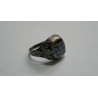 GERMAN WWII LUFTWAFFE PILOT SILVER ENAMELED RING Size  11