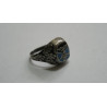GERMAN WWII LUFTWAFFE PILOT SILVER ENAMELED RING Size  11