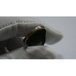 GERMAN WWII LUFTWAFFE PILOT SILVER ENAMELED RING Size  11