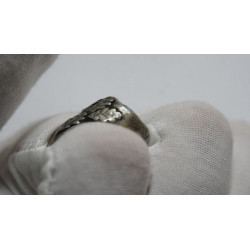 GERMAN WWII LUFTWAFFE PILOT SILVER ENAMELED RING Size  11